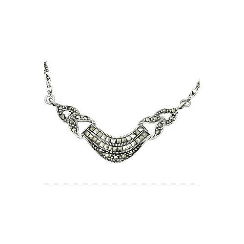 Silver Marcasite Chain Necklace