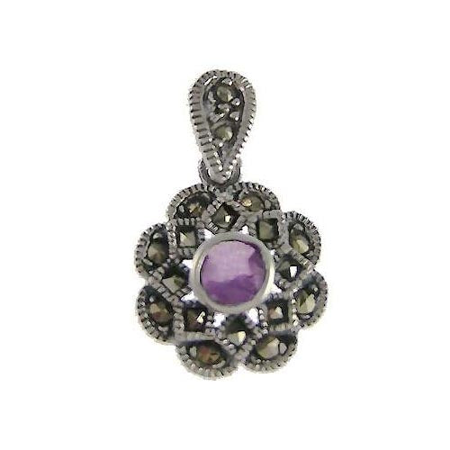 Marcasite & Amethyst Pendant