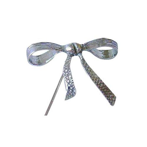 Marcasite Ribbon Hat Pin in Sterling Silver
