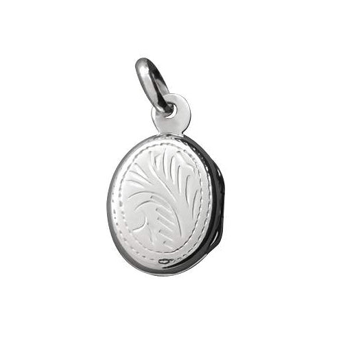 Sterling Locket: Small Etched Oval - SilverAndGold.com Silver And Gold