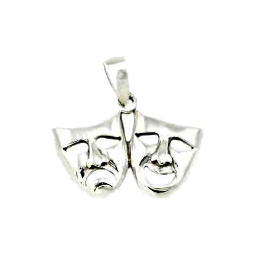 Sterling Pendant: Large Tragedy & Comedy - SilverAndGold.com Silver And Gold