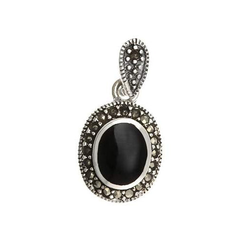 Sterling Silver and Black Onyx Pendant - SilverAndGold.com Silver And Gold