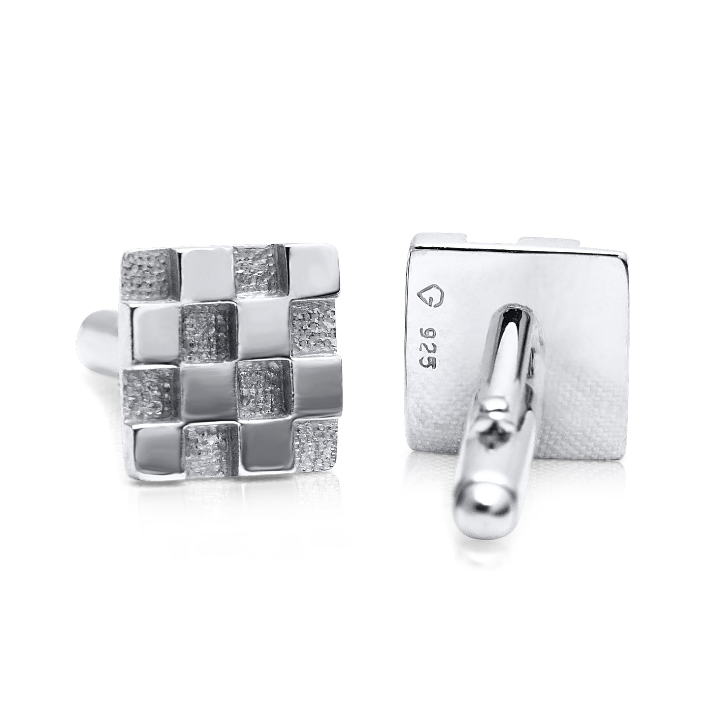 Classic Checkerboard Cufflinks in Sterling Silver | SilverAndGold
