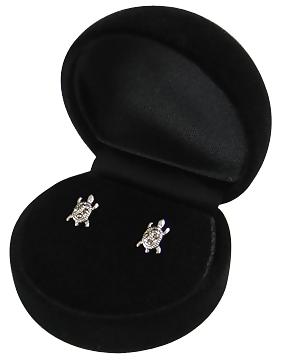 Marcasite Turtle Sterling Silver Earrings | SilverAndGold