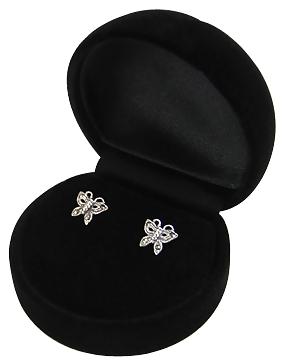Marcasite Butterfly Earrings in Sterling Silver | SilverAndGold