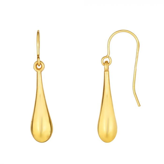 10K Gold Polished Teardrop Earring