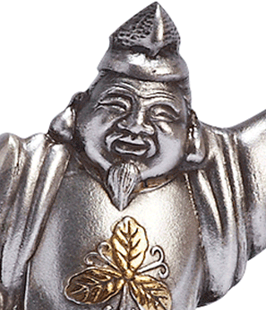 Antique Sterling Silver Sculpture of Ebisu 恵比須 or Hiruko 蛭子