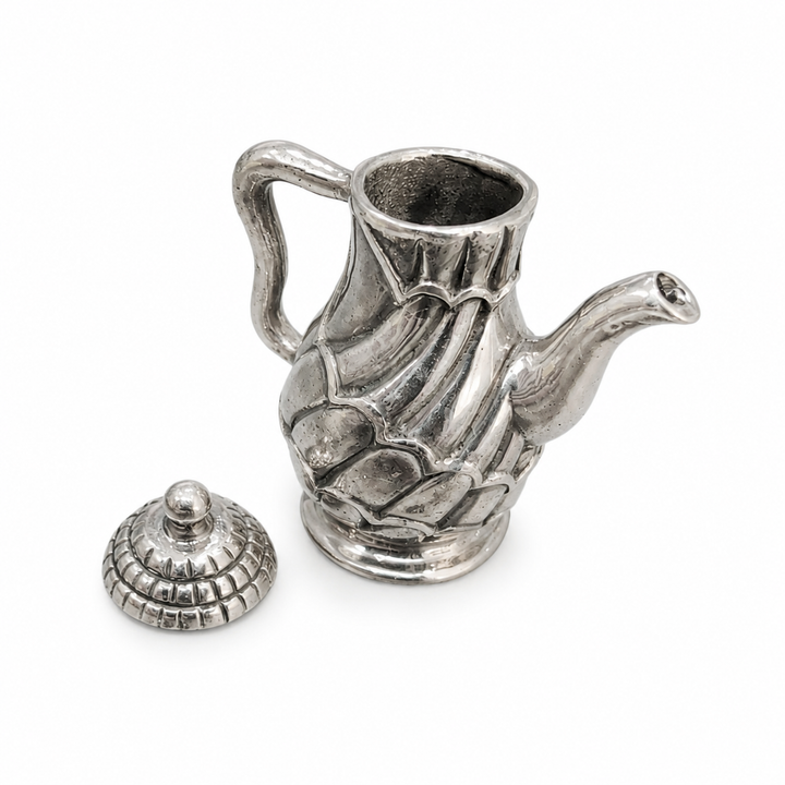 Sterling Silver Miniature Teapot with Removable Lid – 1.2 Inch Collectible Tea Pot