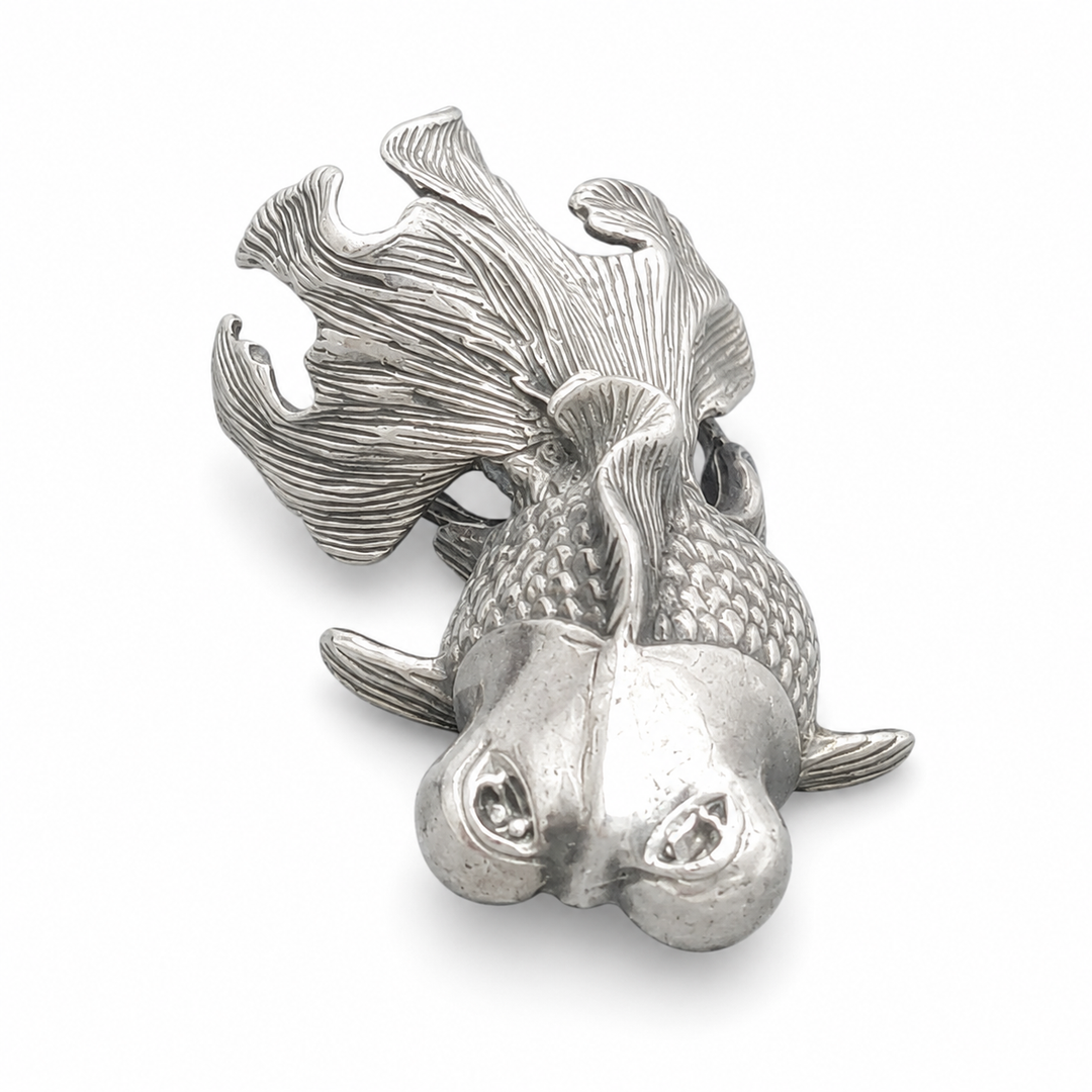 Sterling Silver Miniature Koi Fish with Flowing Tail – 1.6 Inch Asian-Inspired Collectible