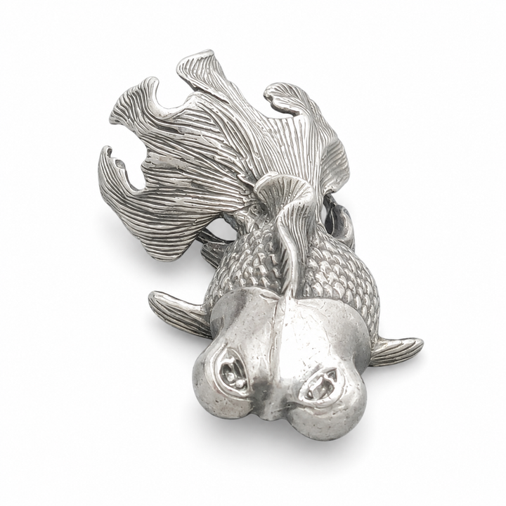 Sterling Silver Miniature Koi Fish with Flowing Tail – 1.6 Inch Asian-Inspired Collectible