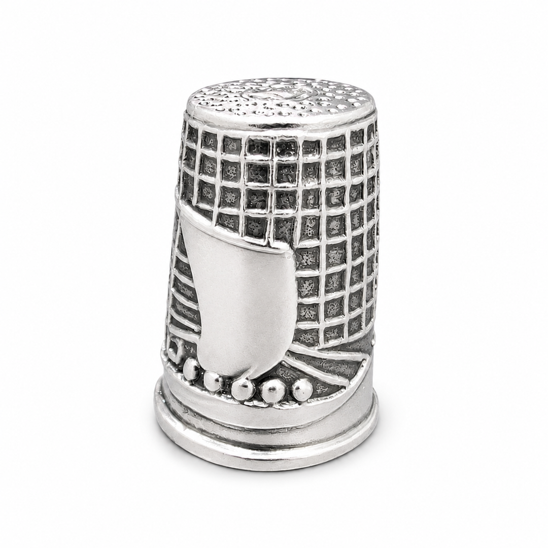Victorian Style Sterling Silver Viking Ship Thimble – Ornate 925 Silver Collectible – 1 Inch Tall