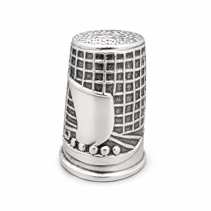 Victorian Style Sterling Silver Viking Ship Thimble – Ornate 925 Silver Collectible – 1 Inch Tall