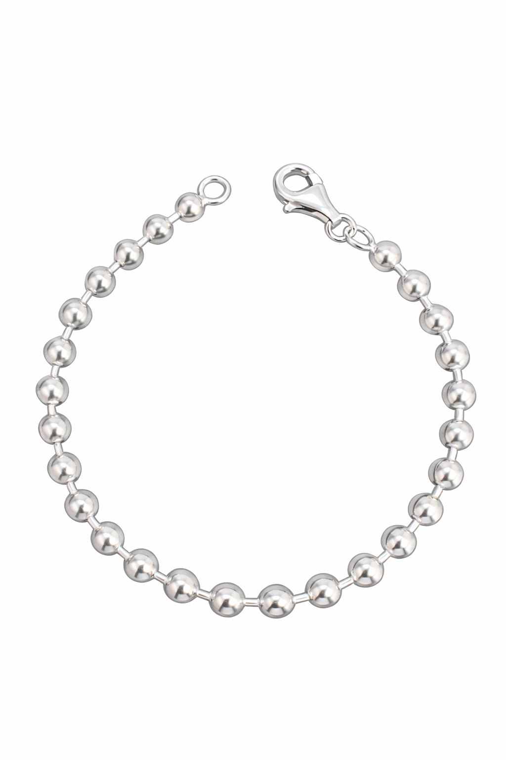 Sterling Silver 5mm Solid Bead Bracelet – 8 Sterling Silver 5mm Solid Bead Bracelet – 8