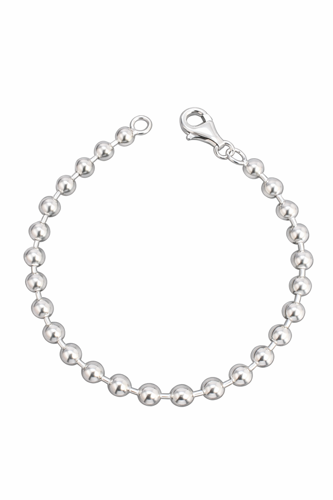 Sterling Silver 5mm Solid Bead Bracelet – 8