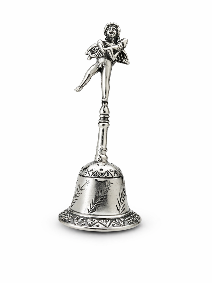 Sterling Silver Angel Bell – 2 3/8" Tall Solid Silver Collectible Hand Bell