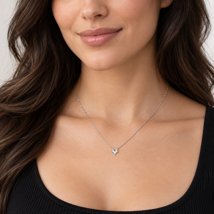 925 Sterling Silver Fox Head Necklace – Rhodium-Plated High-Polish Pendant with 17-Inch Chain and 1-Inch Adjustable Extension
