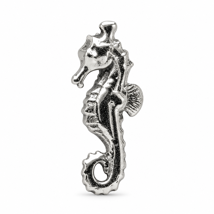 Sterling Silver Detailed Seahorse Pendant with Hidden Bail – 1 Inch Ocean Life Jewelry