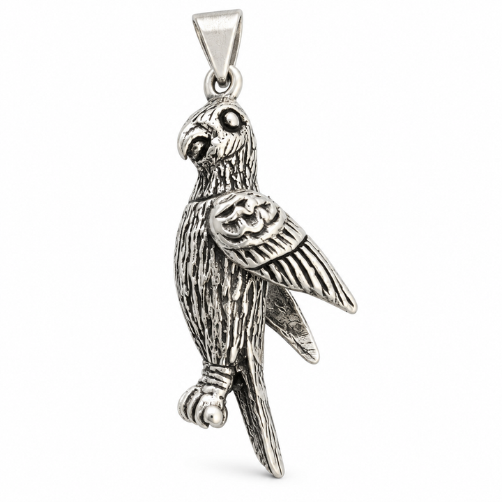 Sterling Silver Movable Bird Pendant with Articulated Head and Wings – Detailed 1.25 Inch Bird Charm