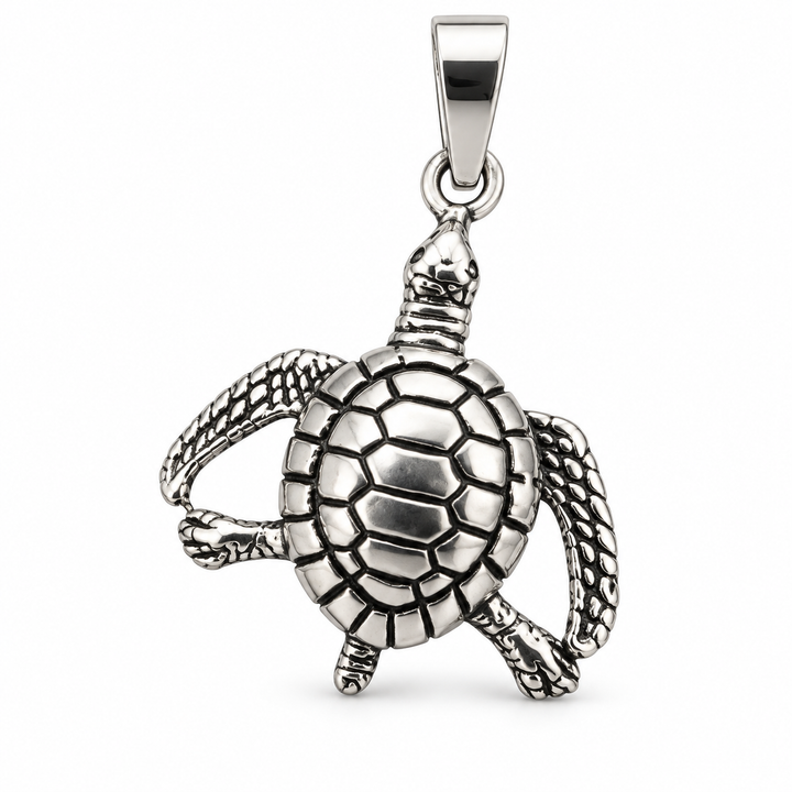 Detailed Sea Turtle Pendant – Approximately 1 Inch Including Bail – Sculpted Ocean Turtle Charm