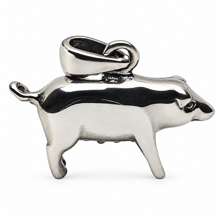 Sterling Silver Pig Pendant – Petite 3/4 Inch Farm Animal Charm