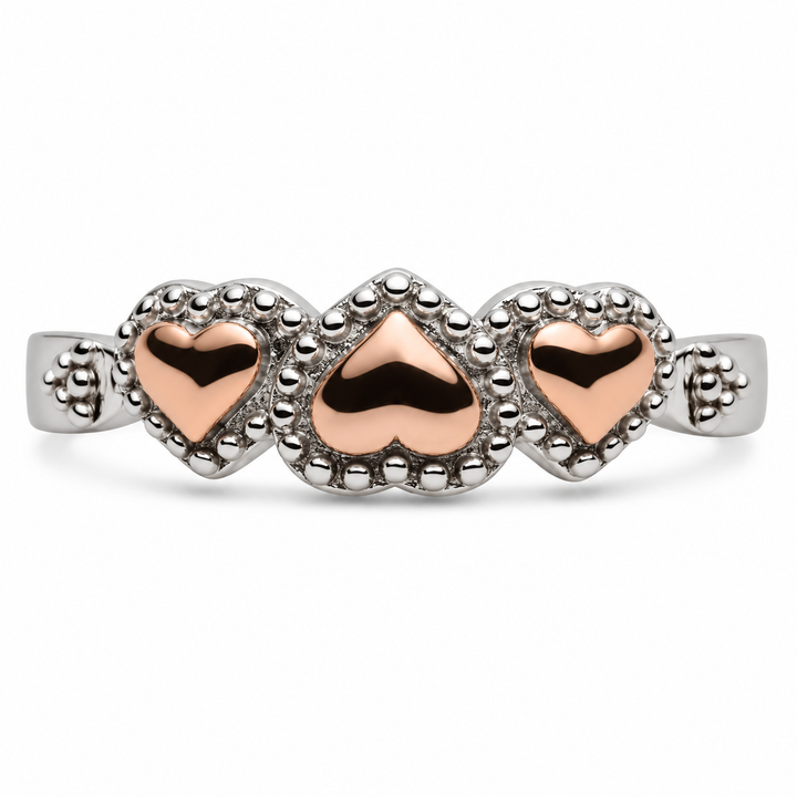 14K Rose Gold Plated Sterling Silver Heart Ring – Romantic Love Symbol