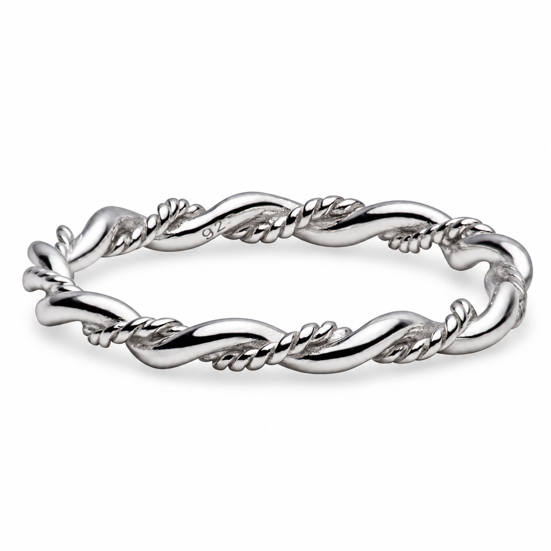 2.5 mm Sterling Silver Twisted Rope Stacking Ring