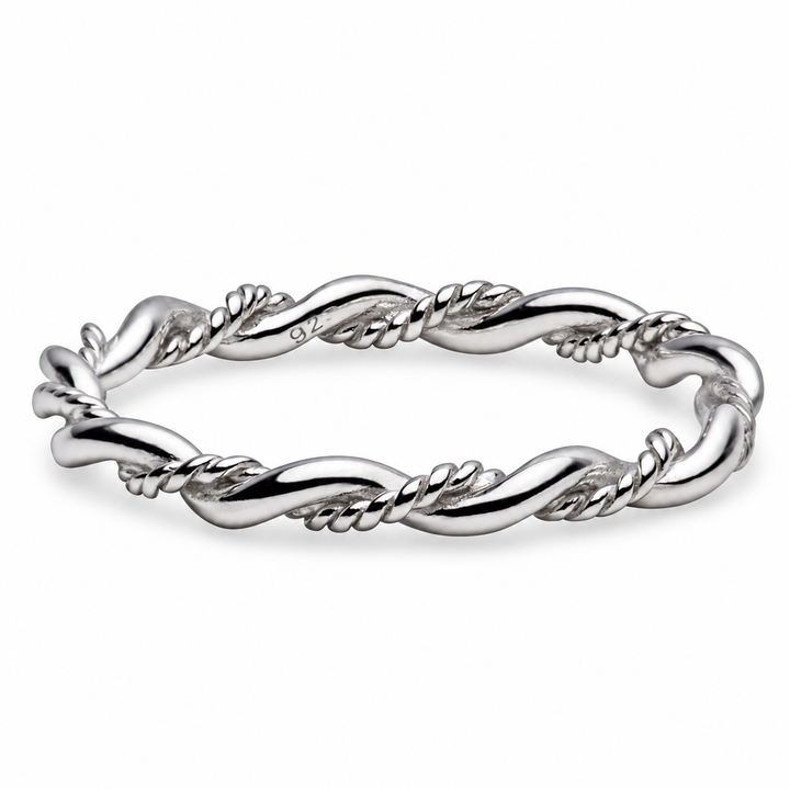 2.5 mm Sterling Silver Twisted Rope Stacking Ring