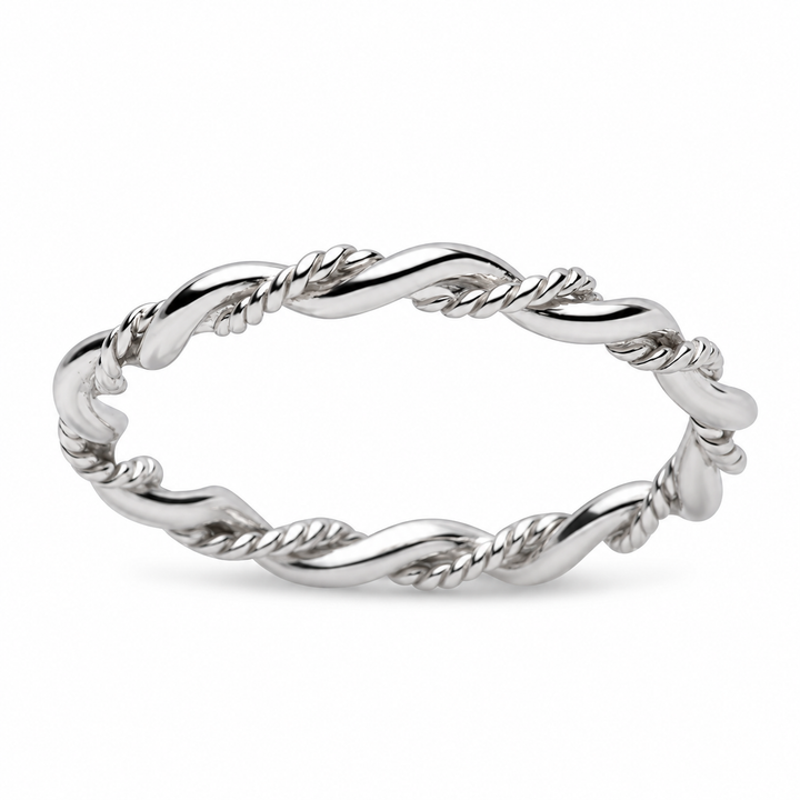 2.5 mm Sterling Silver Twisted Rope Stacking Ring