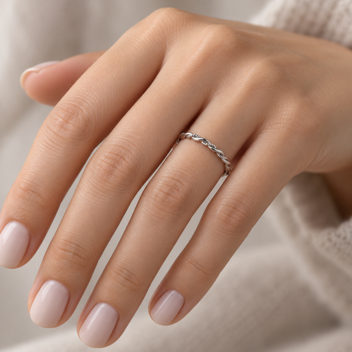 2.5 mm Sterling Silver Twisted Rope Stacking Ring