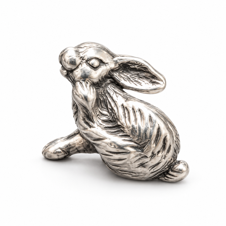 Cute Sterling Silver Rabbit Figurine Miniature – 0.7 Inch