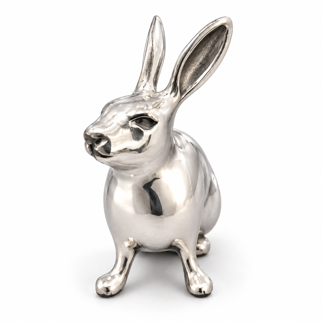 Sterling Silver Rabbit Figurine – 1.4 Inch, 0.8 Troy Ounce