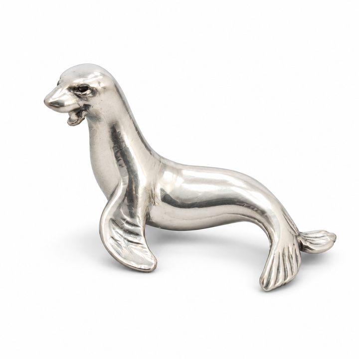 Sterling Silver Baby Seal Figurine – 1.5 Inch, 0.37 Troy Oz, Marked 925