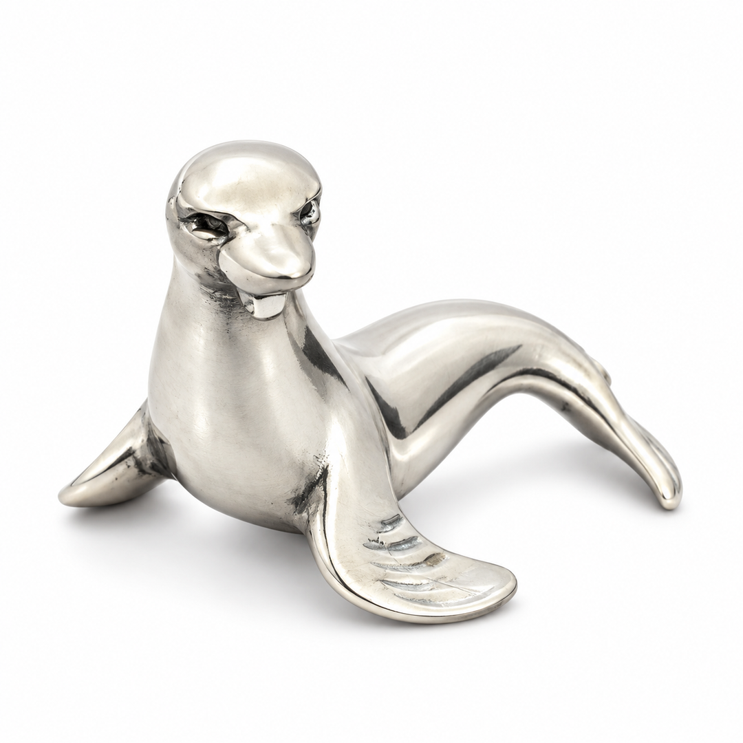 Sterling Silver Baby Seal Figurine – 1.5 Inch, 0.37 Troy Oz, Marked 925
