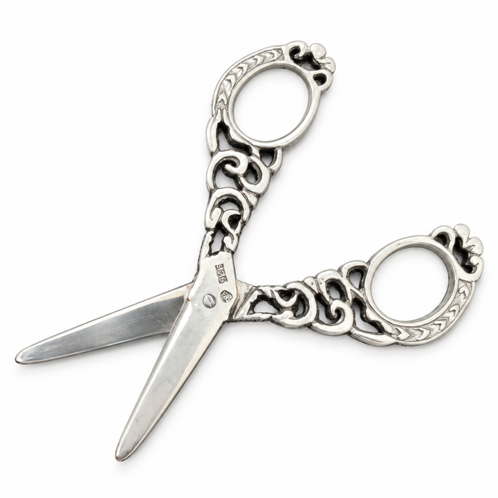 Victorian-Style Sterling Silver Sewing Scissors – 2.4 Inch Ornate Embroidery Scissors