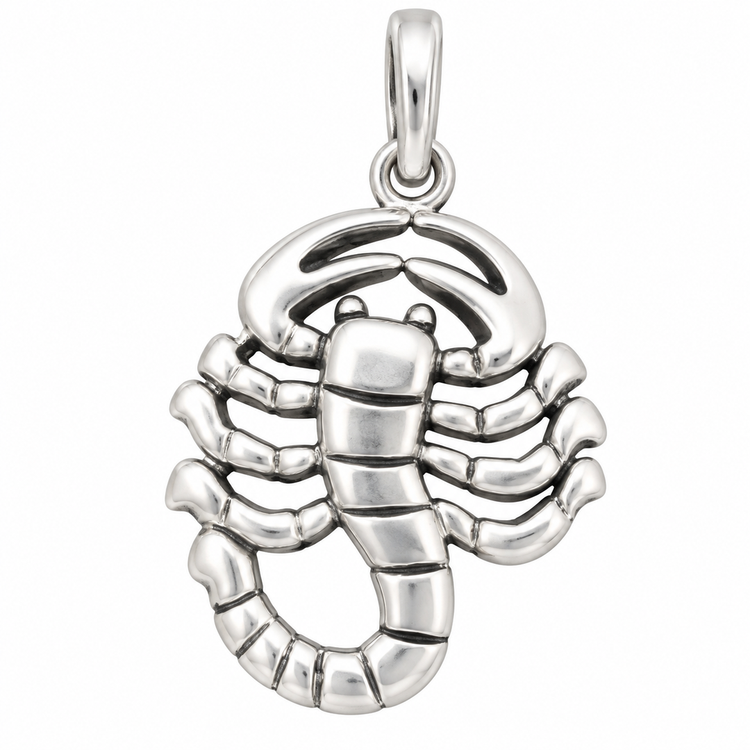 Sterling Silver Scorpion Charm Pendant – 1.15 Inch Zodiac Jewelry