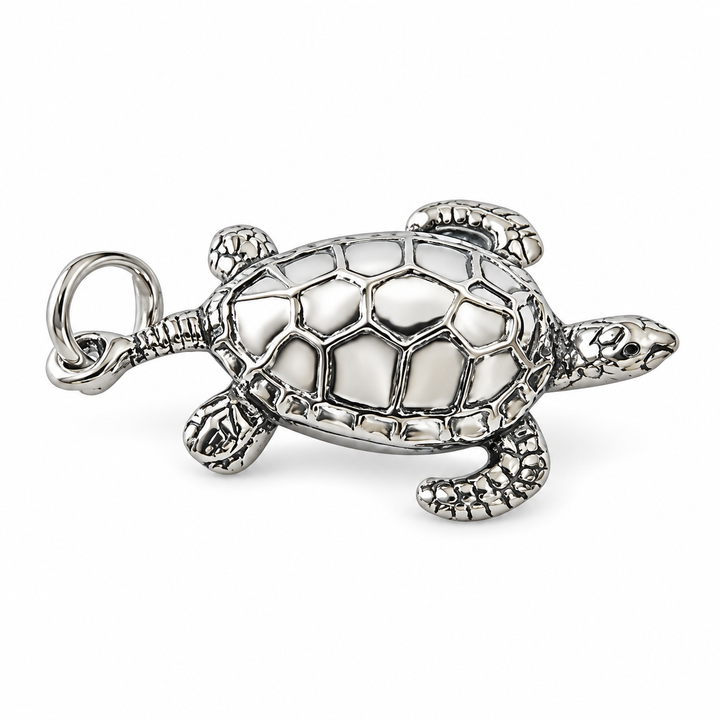 Sterling Silver Sea Turtle Pendant – 1.25 Inch