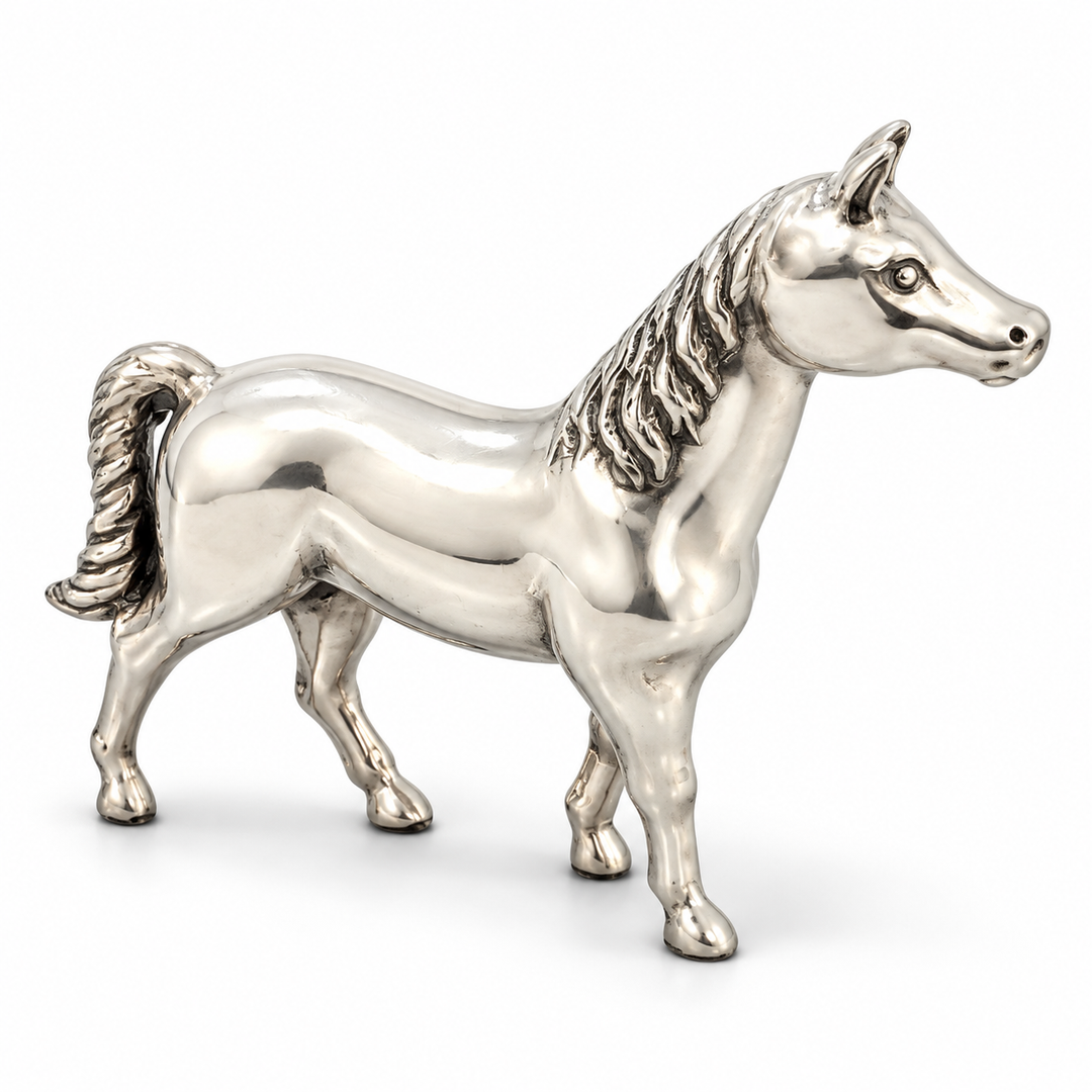 Sterling Silver Horse Figurine – 2.25 Inch Equestrian Miniature, 0.95 Troy Ounce