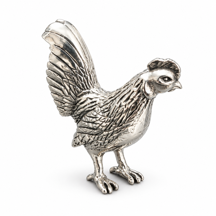 Sterling Silver Chicken Hen Miniature Figurine – 1.2 Inch, 0.6 Troy Ounce