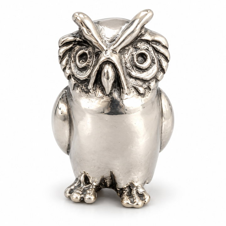 Sterling Silver Owl Miniature Figurine – 1 Inch, 0.42 Troy Ounce