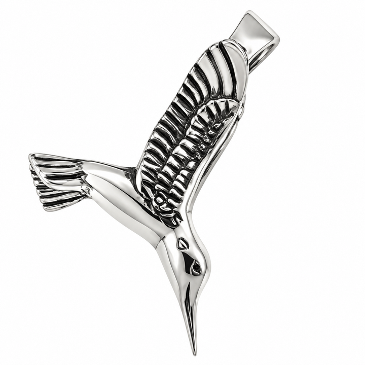 Sterling Silver Hummingbird Pendant Necklace Charm – 3/4 Inch