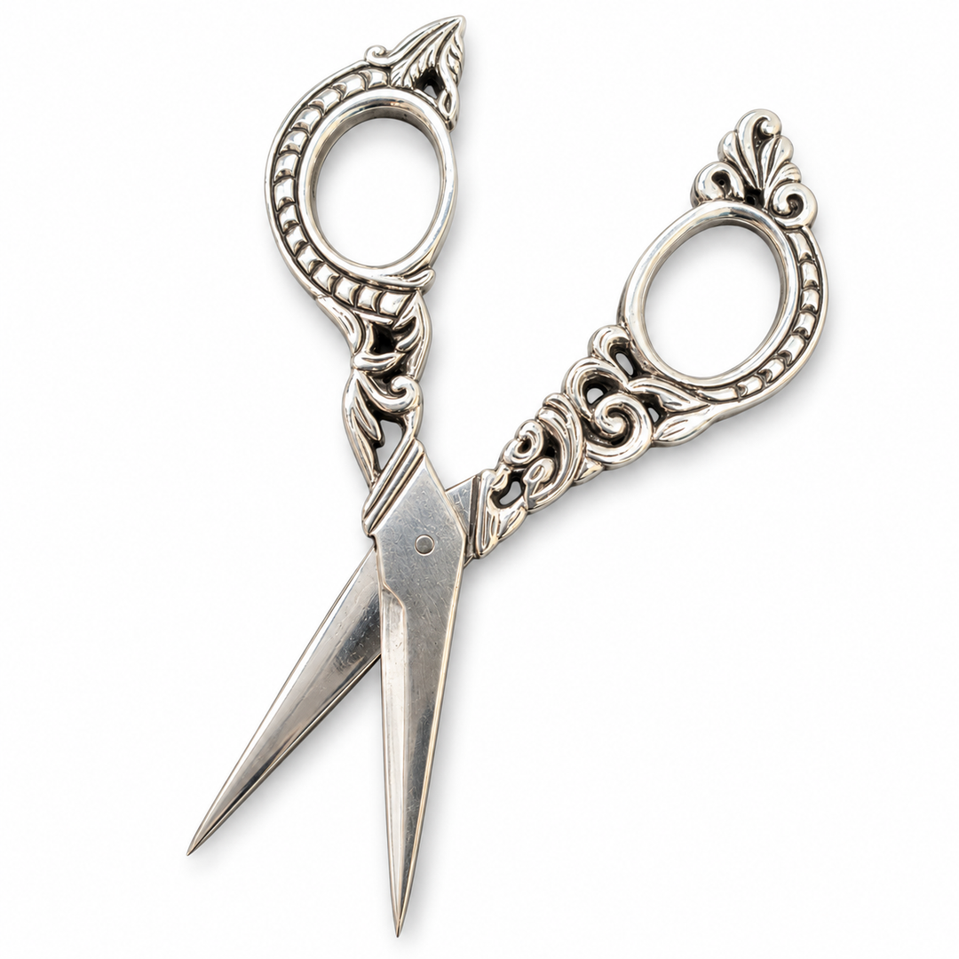 Ornate Sterling Silver 925 Scissors 3 Inch Sewing Embroidery Collectible