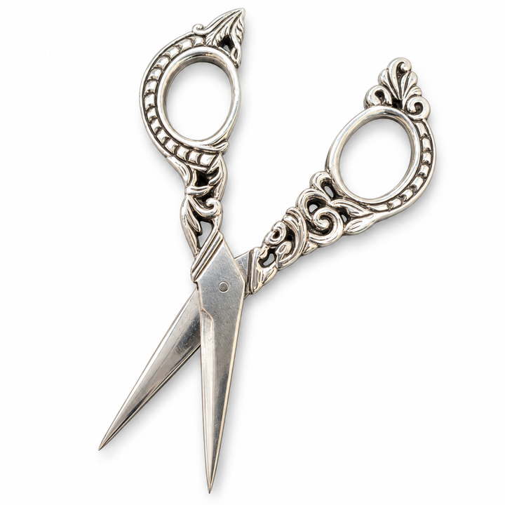 Ornate Sterling Silver 925 Scissors 3 Inch Sewing Embroidery Collectible