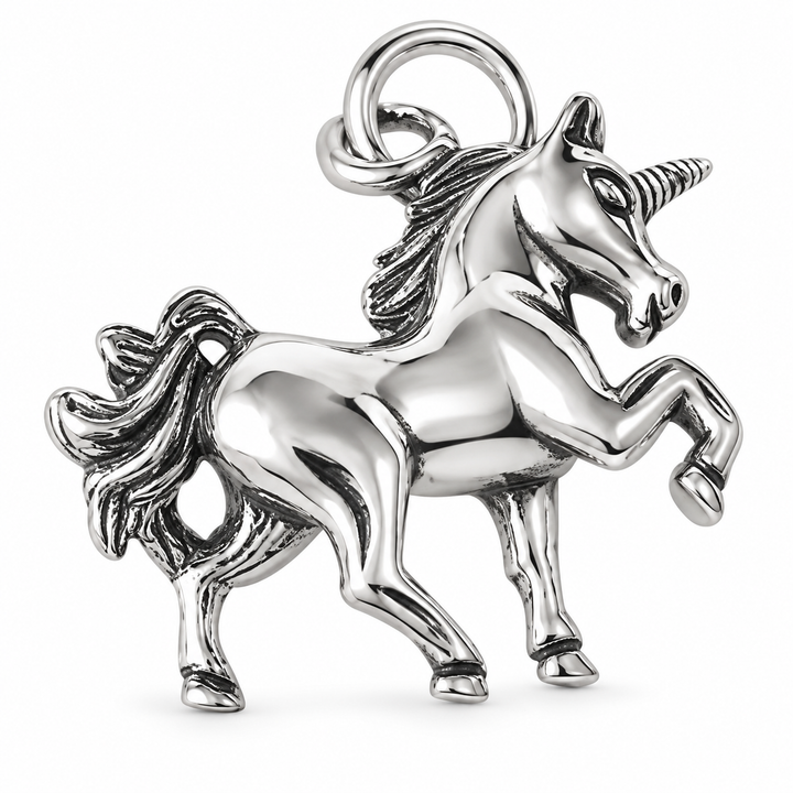 Sterling Silver Unicorn Pendant – Petite 0.75 Inch Fantasy Horse Charm