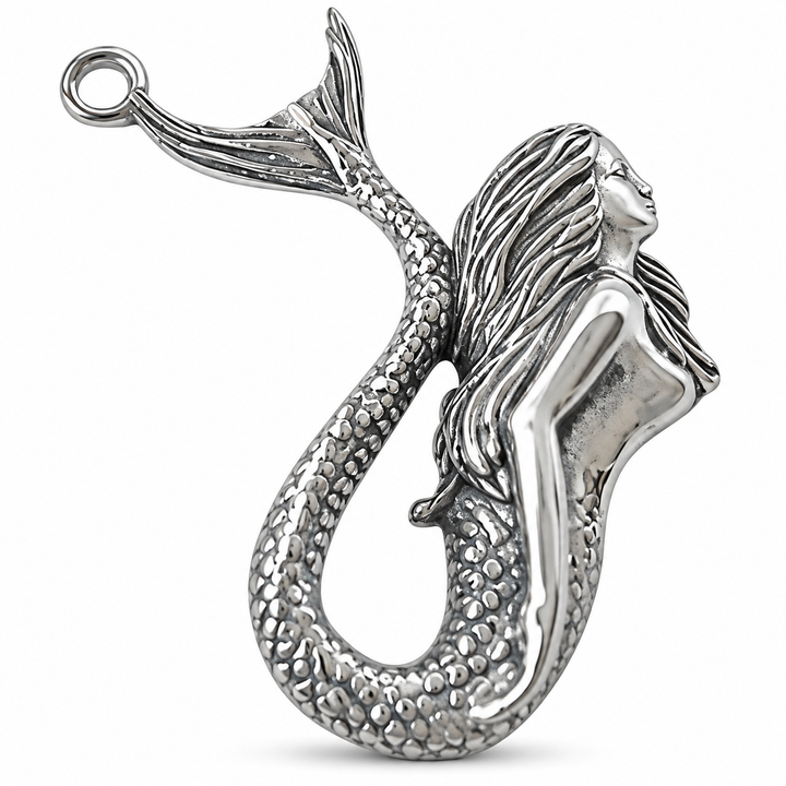 Sterling Silver Mermaid Pendant 1.5 Inch – Ocean Fantasy Jewelry