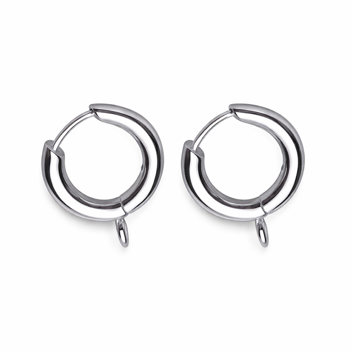 Sterling Silver Charm Holder Hoop Earrings – Versatile Huggie Earrings for Charms – Removable Charm Hoops – Everyday Jewelry Base Earrings