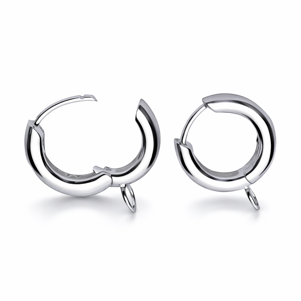 Sterling Silver Charm Holder Hoop Earrings – Versatile Huggie Earrings for Charms – Removable Charm Hoops – Everyday Jewelry Base Earrings