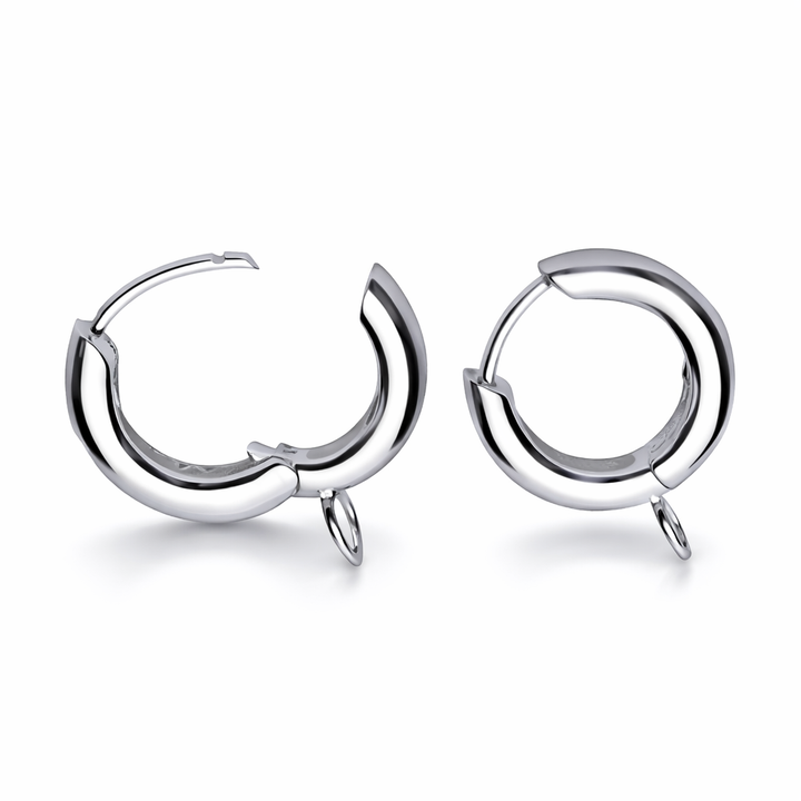 Sterling Silver Charm Holder Hoop Earrings – Versatile Huggie Earrings for Charms – Removable Charm Hoops – Everyday Jewelry Base Earrings
