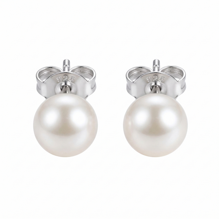 8 mm South Sea Pearl Earrings in Sterling Silver