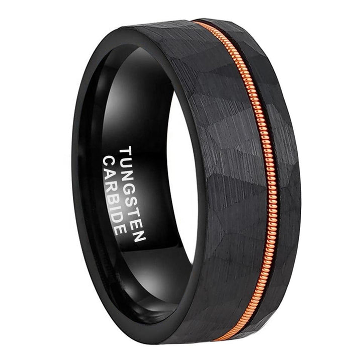 14K Rose Gold and Tungsten Guitar String Ring