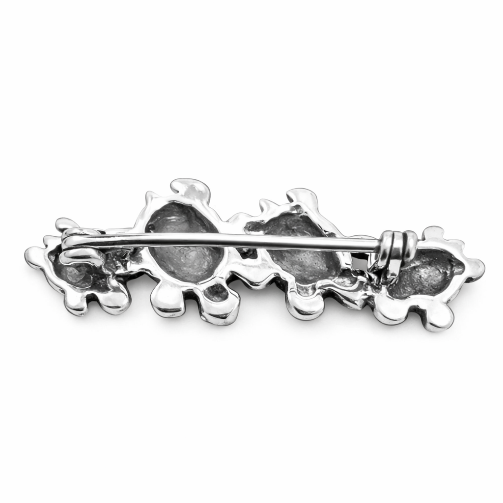 Sterling Silver Turtle Brooch Pin – 1.4" Sea Turtle Family Pin | Ocean Jewelry